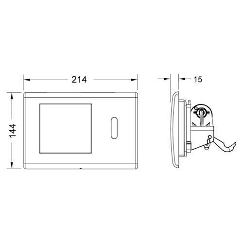 TECE панель смыва c инфракрасным датчиком, 230/12в, латунь, хром глянцевый, planus c - 9240353