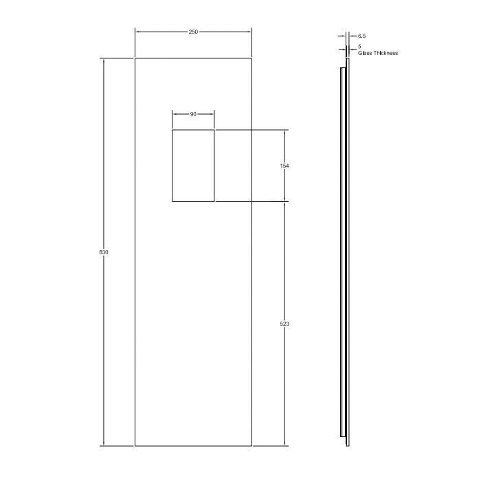 Gessi Настенная панель сенсорного управления, закаленное стекло, внешняя часть, Binario, 61205 цвет: черный