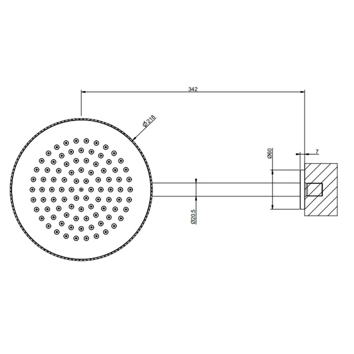 Gessi Верхний душ, настенный, с шарниром, D:21.8 см., Anello, 63448#149 цвет: finox brushed nickel