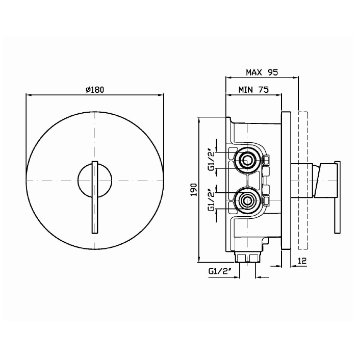 Zucchetti встроенный однорычажный смеситель для душа, с системой zeta, zxs, хром арт. zxs090 r97800