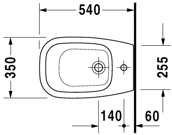 Duravit напольное биде с переливом, с креплением, d-code, 22381000002 цвет: белый