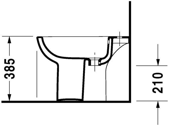 Duravit напольное биде с переливом, с креплением, d-code, 22381000002 цвет: белый