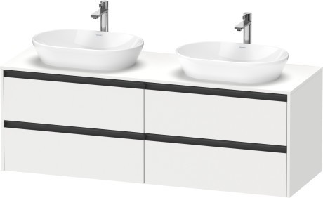 Duravit тумба подвесная под две раковины 550 мм х 1600 мм х 568 мм, ketho.2, k24899b18180000 цвет: gres pietra grey opaco