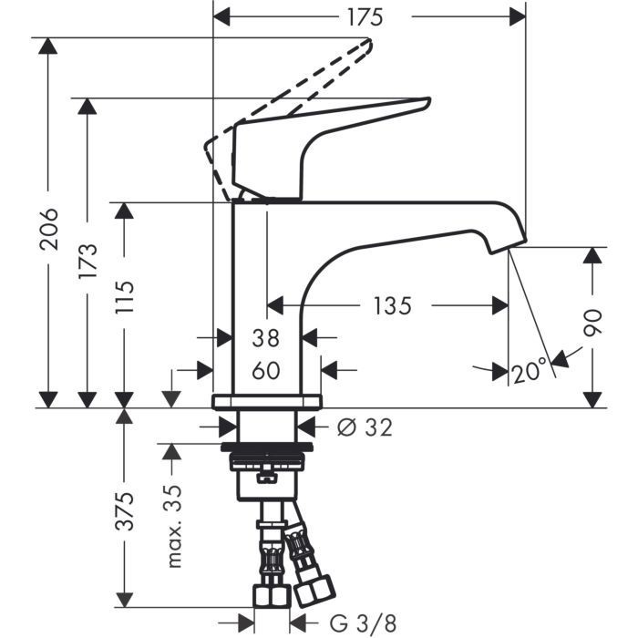 AXOR смеситель для раковины, Citterio E, красное золото арт. 36112300