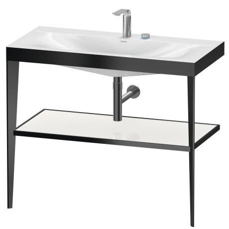 Duravit напольная консоль xviu/c-bonded 1000 мм х 850 мм, с умывальником viu, xviu, xv4716eb285 цвет: черный матовый/белый глянцевый лак
