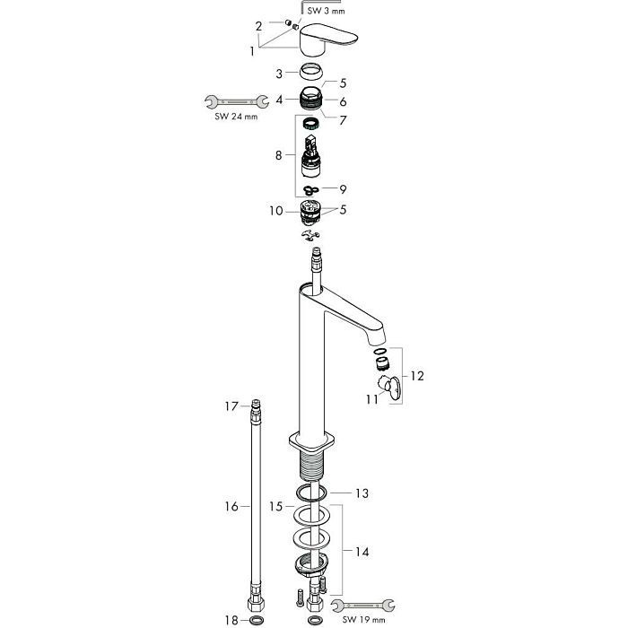AXOR смеситель для раковины, Citterio M, никель арт. 34127820