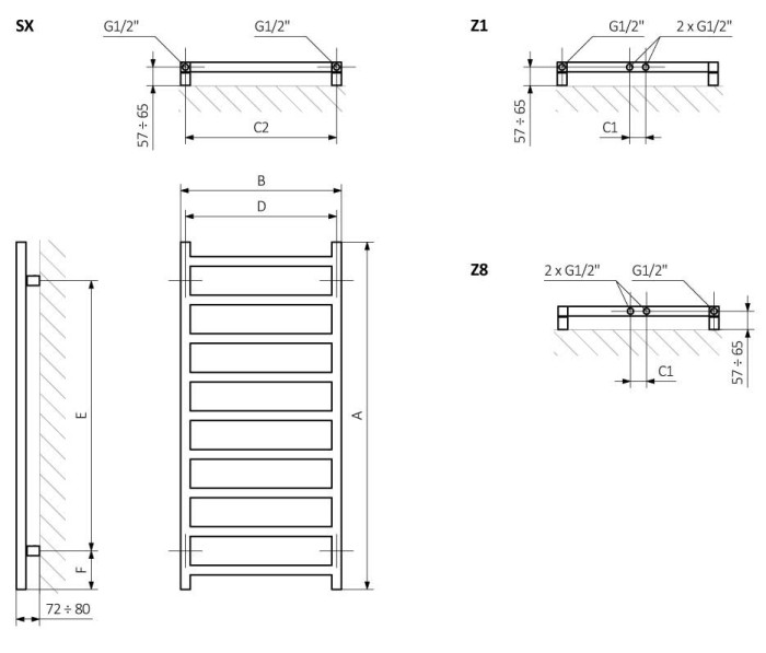 Terma эллектрический полотенцесушитель simple one 1080-500
