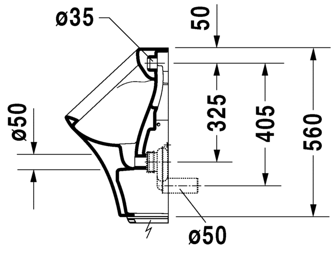 Duravit писсуар подвесной электронный с питанием от сети, без "мушки", с креплением, durastyle, 2804310093 цвет: белый