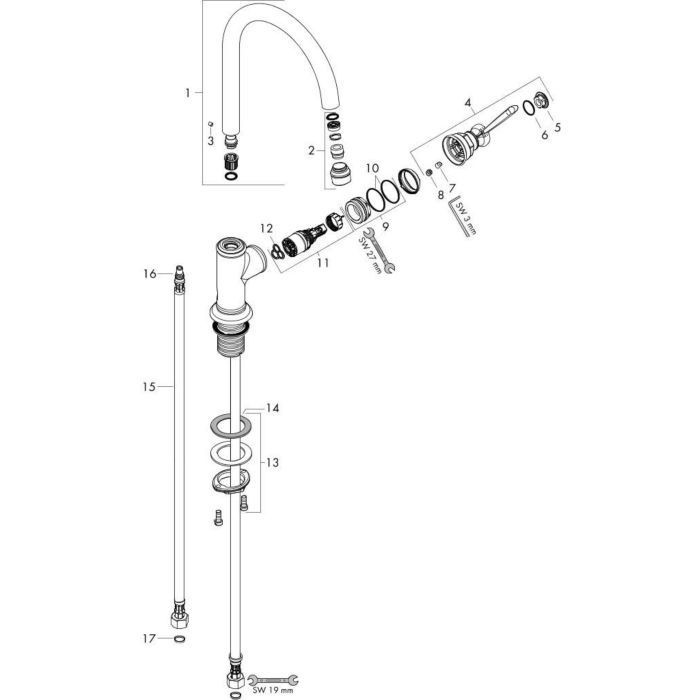 AXOR смеситель для раковины, Montreux, красное золото арт. 16518300