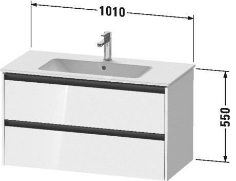 Duravit тумба подвесная под раковину 480 мм х 1010 мм х 550 мм, ketho.2, k25264075750000 цвет: лён