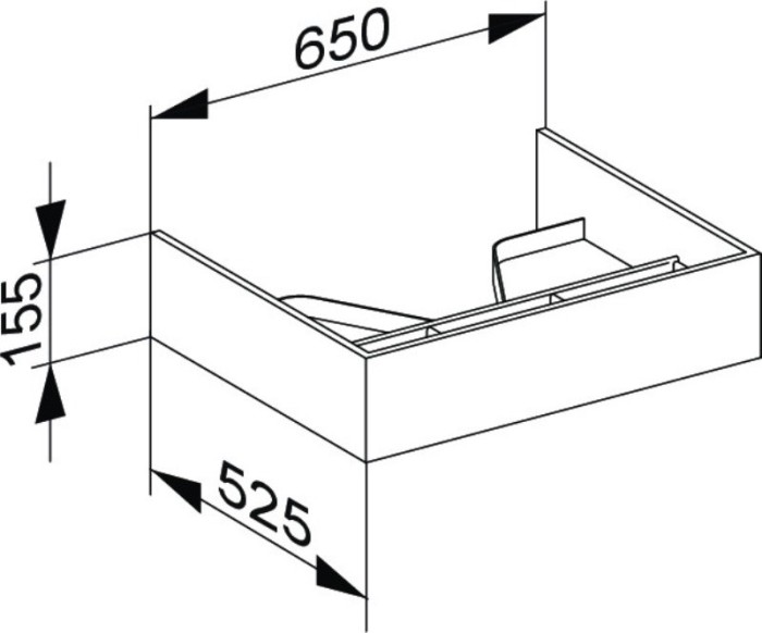 Keuco тумба под раковину 650x155x525 мм 1 ящик, edition 300, арт. 30362 003900