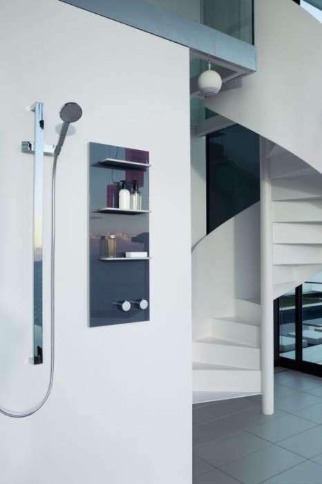 Keuco панель для душа с термостатом на 1 потребителя рукоятки справа, metime_spa, антрацит глянцевый арт. 56164 011102