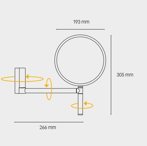 Keuco зеркало косметическое двустороннее настенное без подсветки, plan, черный матовый арт. 17649 370002