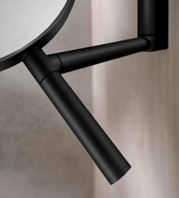 Keuco зеркало косметическое двустороннее настенное без подсветки, plan, черный матовый арт. 17649 370002