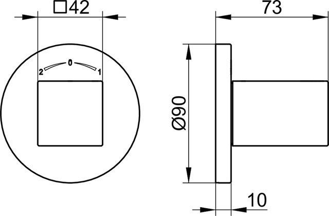 Keuco встраиваемый запорный вентиль с переключателем на 2 потребителя, edition 90, арт. 59057 010001