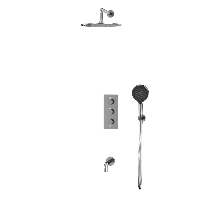 Термостатическая душевая система скрытого монтажа, Whitecross Y brushed nickel, брашированный никель арт. YSET11TOPNIB