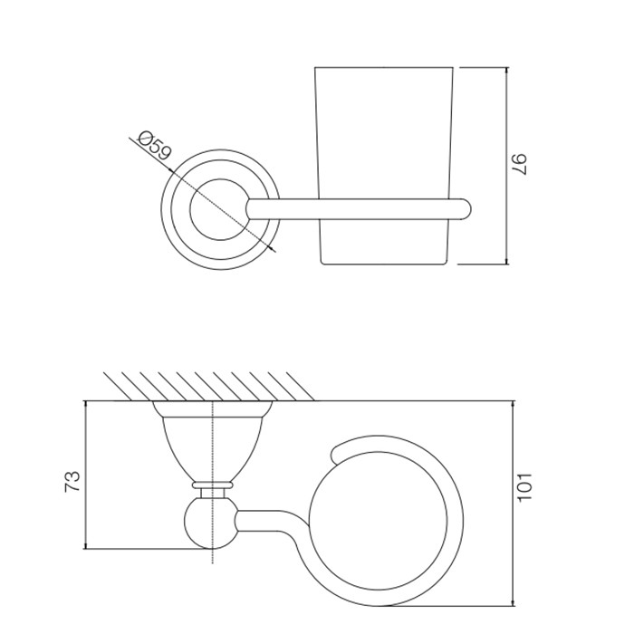 Fima Carlo Frattini стакан, подвесной, accessori, золото арт. f6043/1or
