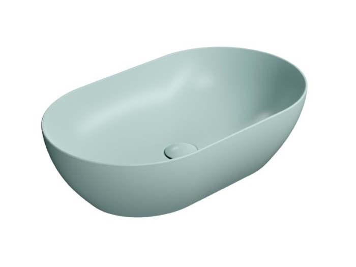 GSI Раковина накладная 60х37х16 см, ghiaccio, санфарфор, Color-elements - 883415