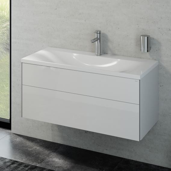 Keuco комплект мебели тумба 996 мм х 487 мм и умывальник 1000 мм х 490 мм/, royal reflex.2, белый глянцевый арт. 39604 210100