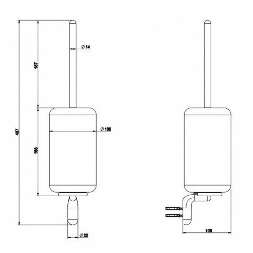 Gessi Ершик для унитаза подвесной, Goccia, 38020#099 цвет: черный