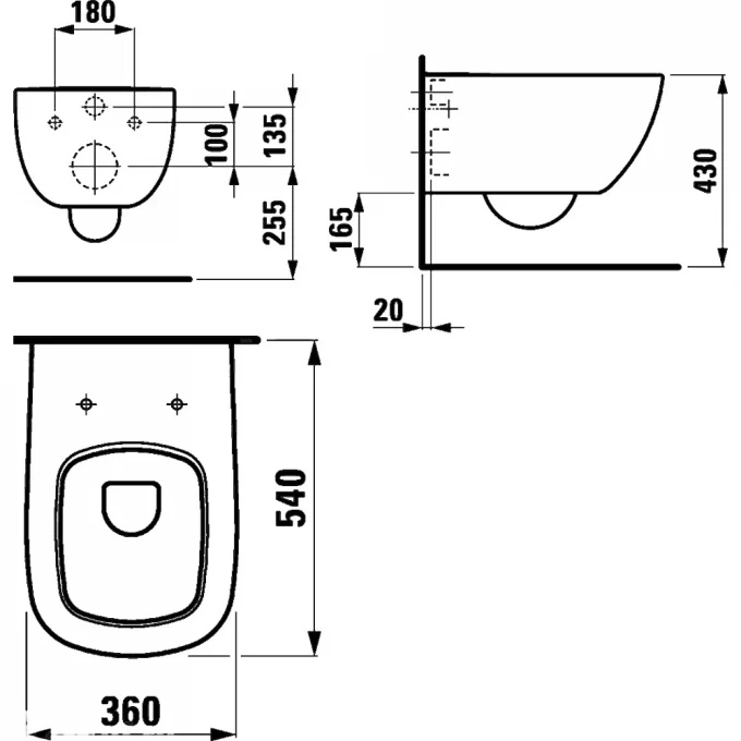 LAUFEN унитаз подвесной с lcc, PALOMBA - 8.2080.1.400.000.1