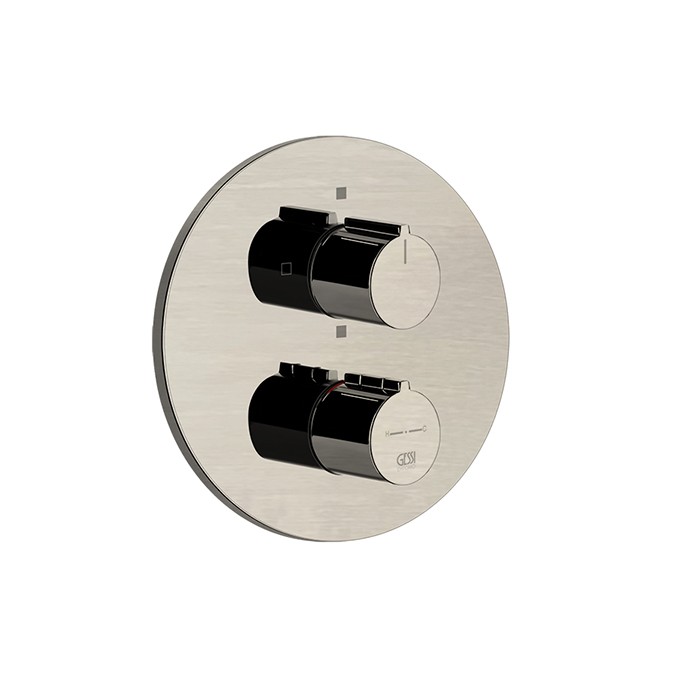 Gessi Смеситель для душа, встраиваемый, термостатический, на 2 позиции, Emporio Via tortona, 38777#149 цвет: finox brushed nickel