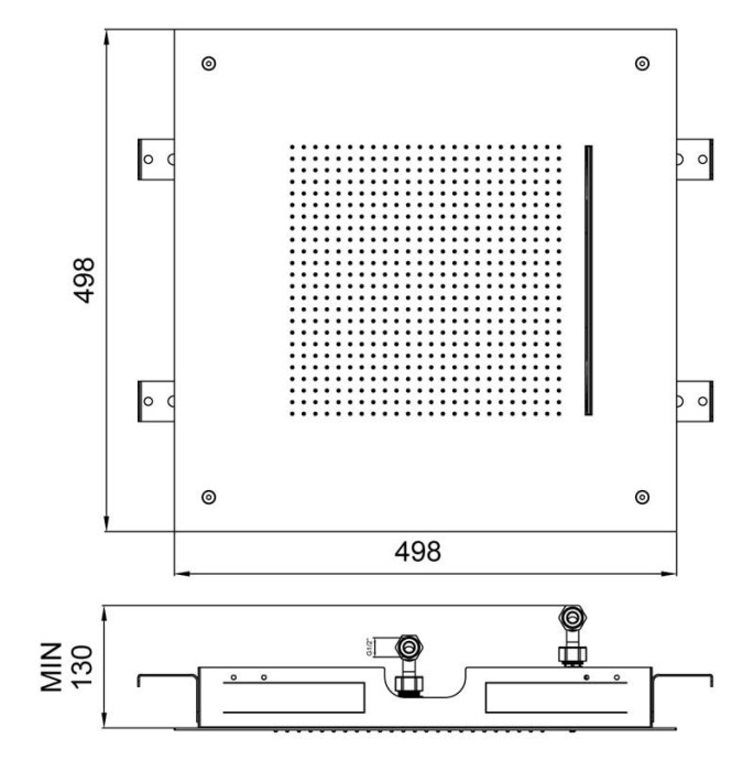 Встраиваемый верхний душ 49,8х49,8 см, 2 типа струи, Almar, E044280.AB цвет: черный металл брашированный PVD