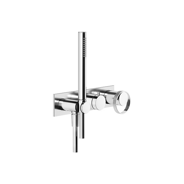 Gessi Встраиваемый однорычажный смеситель на 2 выхода с перекл., ручным душем с держателем и выводом воды, Anello, 63343#031 цвет: хром