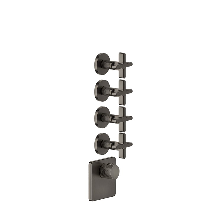 Gessi Смеситель для душа, встраиваемый, термостатический, резьба 3/4", Inciso, 58348#299 цвет: black xl