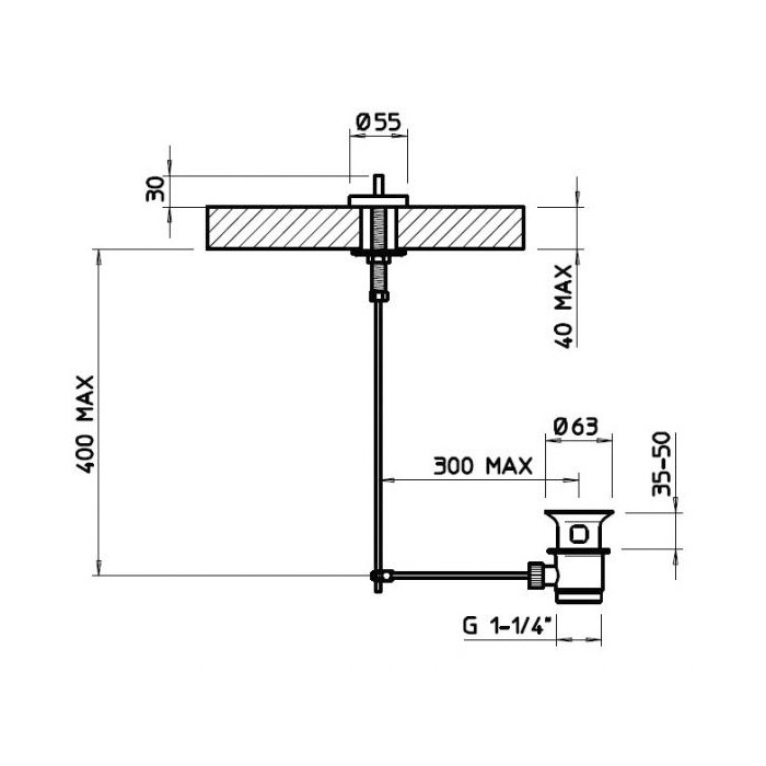 Gessi Донный клапан для раковины с автоматической пробкой, открывающийся сверху, хром - 01350#031