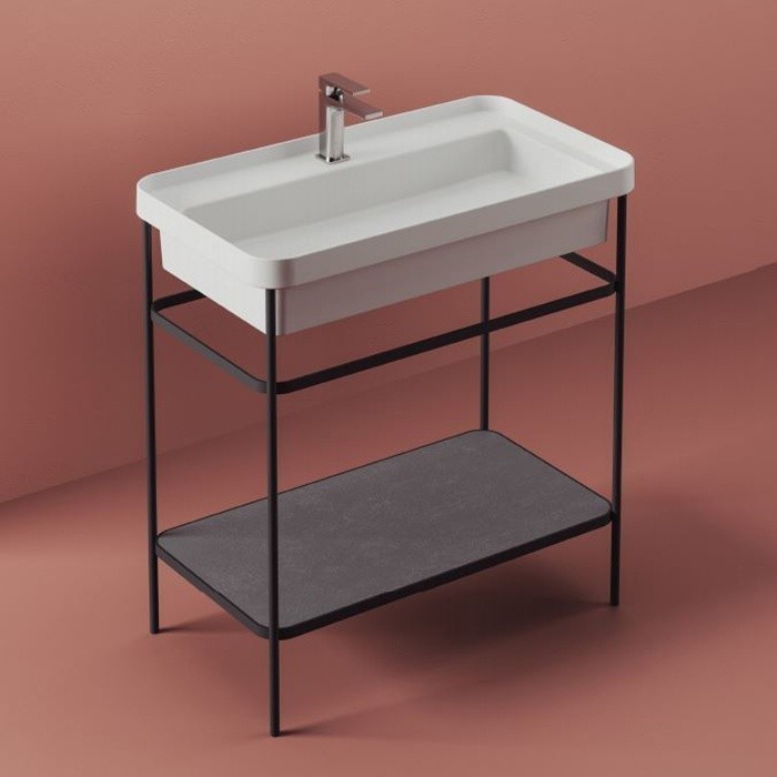 ArtCeram консоль под раковину, aca056 17 fuori scala цвет: черный матовый