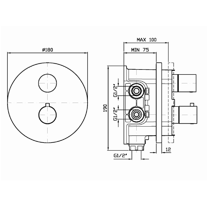 Zucchetti скрытая часть смесителя с переключающим вентилем, арт. r97800