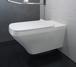 Duravit унитаз подвесной для инвалидов rimless с вертикальным смывом, без сидения, безободковый, durastyle, 2559090000 цвет: белый