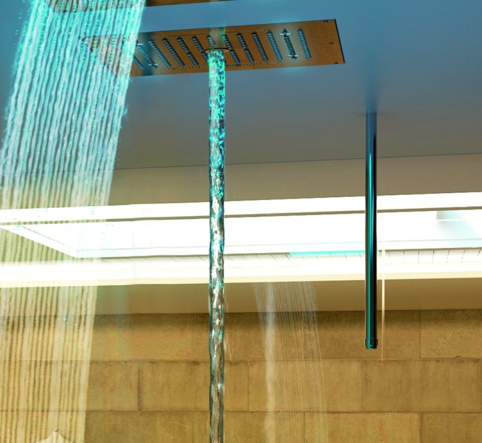 Bossini верхний душ 4 режима с rgb хромотерапией, dream, хром арт. h38909.030