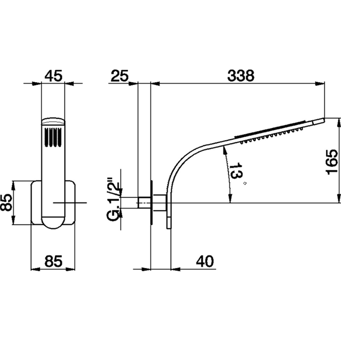 Cisal верхний душ ka01319041 kawa цвет: белый