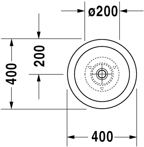 Duravit раковина встраиваемая сверху 40х40см, bagnella, 0451400000 цвет: белый