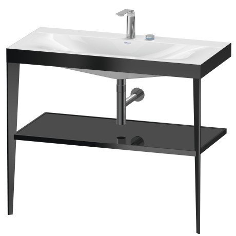 Duravit напольная консоль xviu/c-bonded 1000 мм х 850 мм, с умывальником viu, xviu, xv4716eb240 цвет: черный матовый/черный глянцевый лак