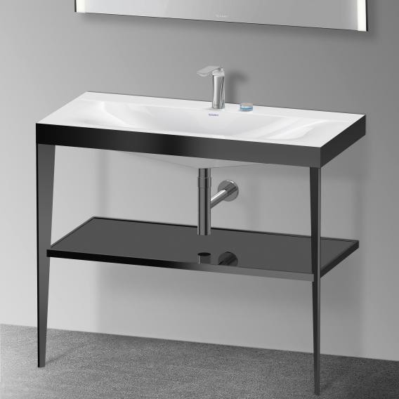Duravit напольная консоль xviu/c-bonded 1000 мм х 850 мм, с умывальником viu, xviu, xv4716eb240 цвет: черный матовый/черный глянцевый лак