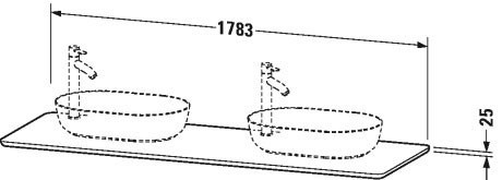 Duravit столешница для раковины массив американскогоа, luv, lu9462b7777
