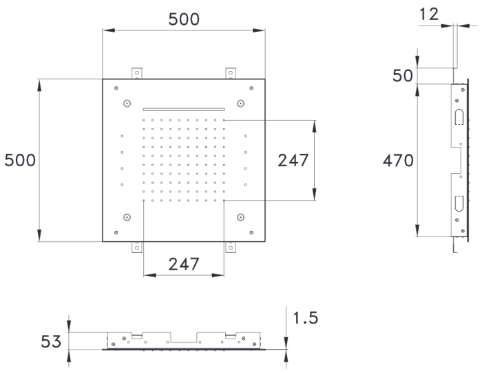 Stella верхний душ, q500f, сталь арт. di11205st00