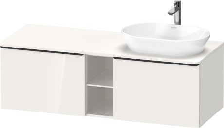 Duravit тумба подвесная под раковину справа 1400 мм х 550 мм и открытой полкой, d-neo, de4950r2222 цвет: белый глянцевый