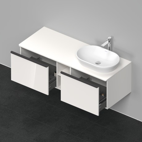 Duravit тумба подвесная под раковину справа 1400 мм х 550 мм и открытой полкой, d-neo, de4950r2222 цвет: белый глянцевый