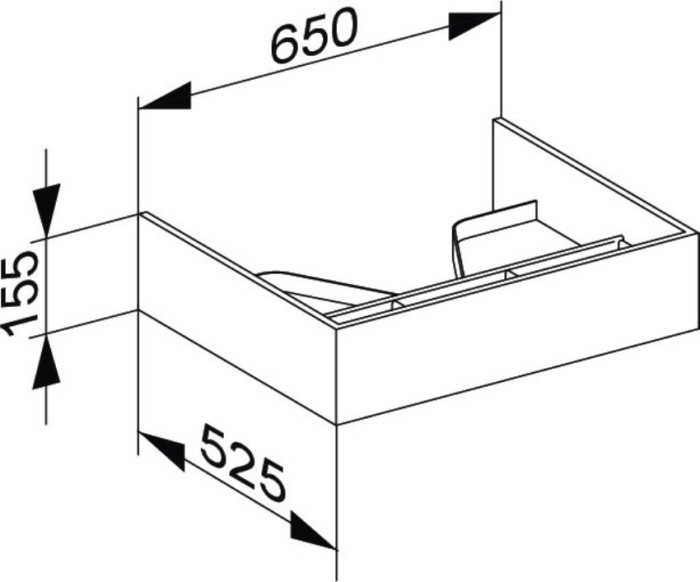 Keuco тумба под раковину 650x155x525 мм 1 ящик, edition 300, арт. 30362 003800