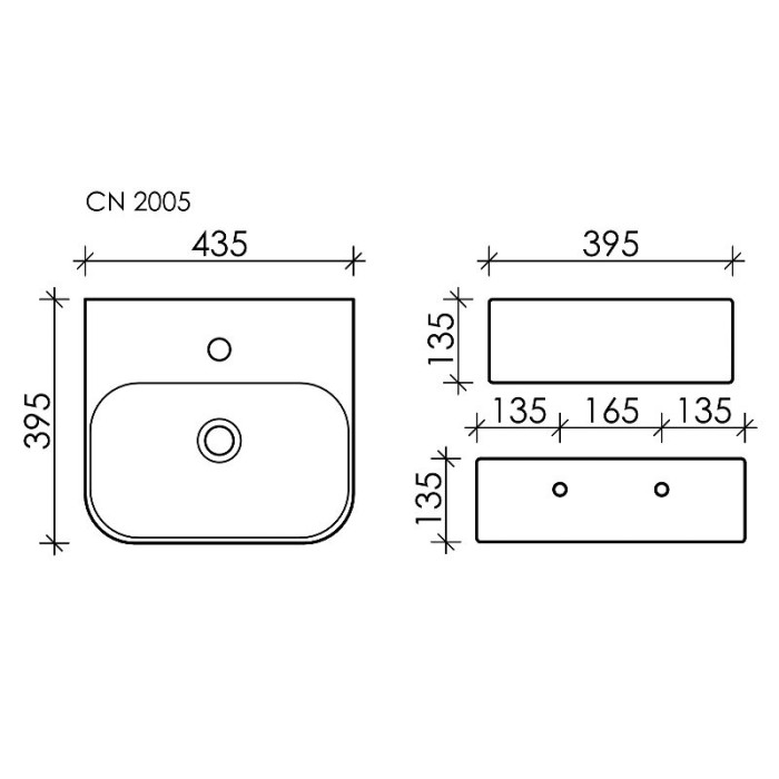 Ceramicanova раковина подвесная aura, cn2005 цвет: белый