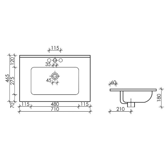 Ceramicanova раковина накладная element, cn7007 цвет: белый