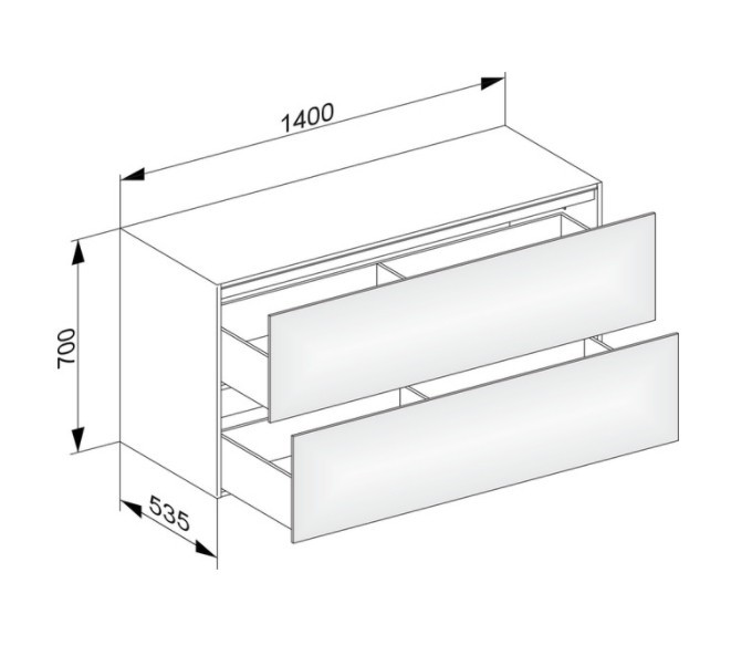 Keuco тумба боковая подвесная с двумя выдвижными фронтами, с внутренней светодиодной подсветкой, edition 11, черный арт. 31327 330100