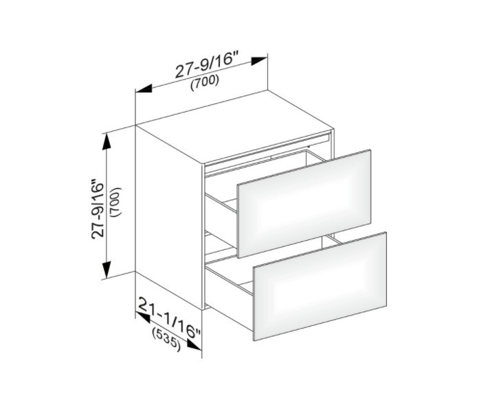Keuco тумба боковая подвесная с двумя выдвижными фронтами, edition 11, белый арт. 31323 270000