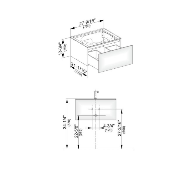 Keuco тумба подвесная под раковину с одним выдвижным фронтом, edition 11, дуб светлый арт. 31341 890000