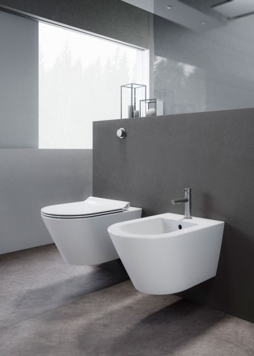 GSI Подвесной унитаз 36х55 см, система смыва swirlflush, без крепежа в комплекте, без сиденья, тихий смыв, Kube-x - 941511