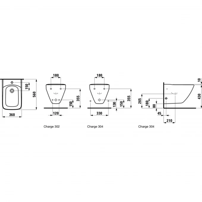 LAUFEN биде подвесное, PALACE - 8.3070.1.000.302.1